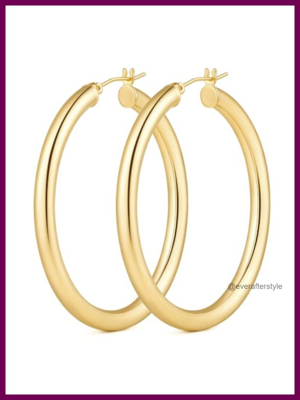 14k Gold Plated Hoop Earrings Latch Back Lightweight Women
